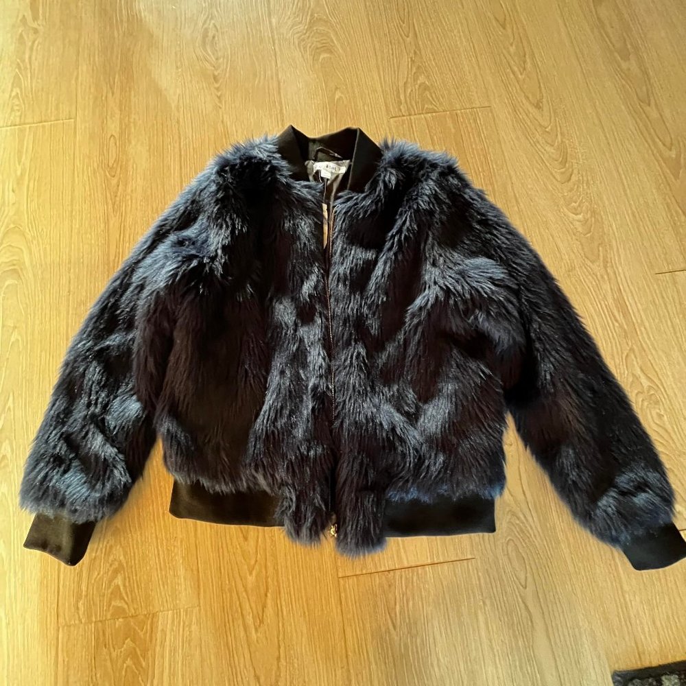 Blue Faux Fur Jacket